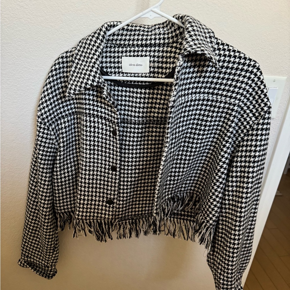 Black and White Houndstooth Jacket